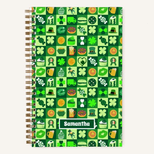 St. Patrick's Day-pictogrammen naadloos patroon Notitieboek (Voorkant)