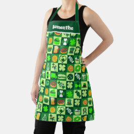 St. Patrick's Day-pictogrammen naadloos patroon Schort