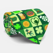 St. Patrick's Day-pictogrammen naadloos patroon Stropdas (Opgerold)