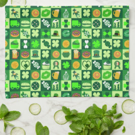 St. Patrick's Day-pictogrammen naadloos patroon Theedoek