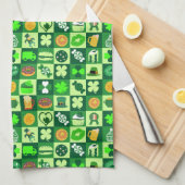 St. Patrick's Day-pictogrammen naadloos patroon Theedoek (Quarter Fold)