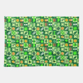 St. Patrick's Day-pictogrammen naadloos patroon Theedoek (Horizontaal)