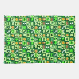 St. Patrick's Day-pictogrammen naadloos patroon Theedoek