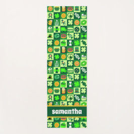 St. Patrick's Day-pictogrammen naadloos patroon Yogamat