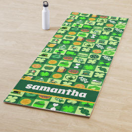 St. Patrick's Day-pictogrammen naadloos patroon Yogamat