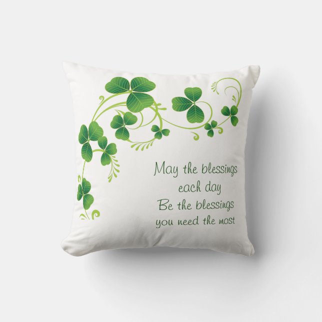 St. Patrick's Day Pillow-May The Blessings Kussen (Voorkant)