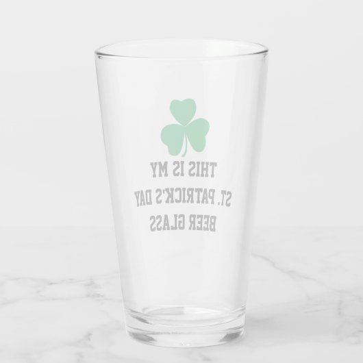 ST PATRICKS DAY PILSNER PINT BEER GLASS GLAS (Achterkant)