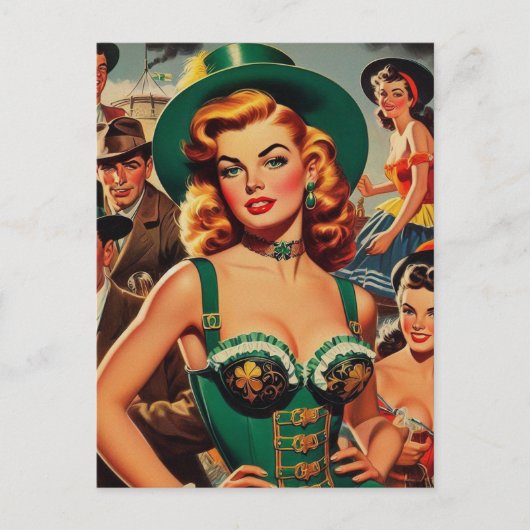 St. Patrick's Day Pin Up Briefkaart (Voorkant)