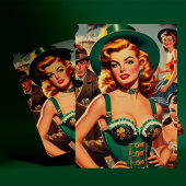St. Patrick's Day Pin Up Briefkaart
