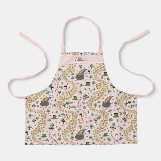 St Patricks Day Pink Lucky Shamrocks en Rainbow Schort (Voorkant)