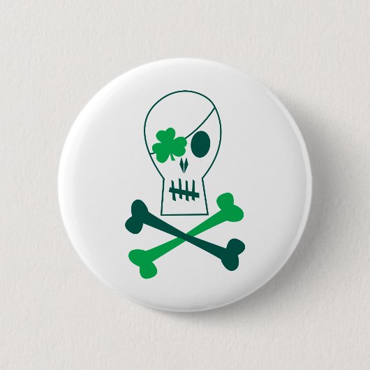 St. Patrick's Day Pirate Ronde Button 5,7 Cm (Voorkant)