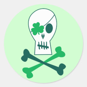 St. Patrick's Day Pirate Ronde Sticker