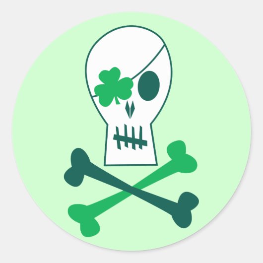 St. Patrick's Day Pirate Ronde Sticker (Voorkant)