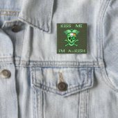 St. Patrick's Day Pirate Skull Button (In situ)