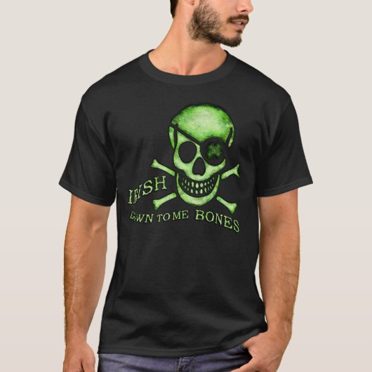 St. Patrick's Day Pirate Skull T-Shirt (Voorkant)