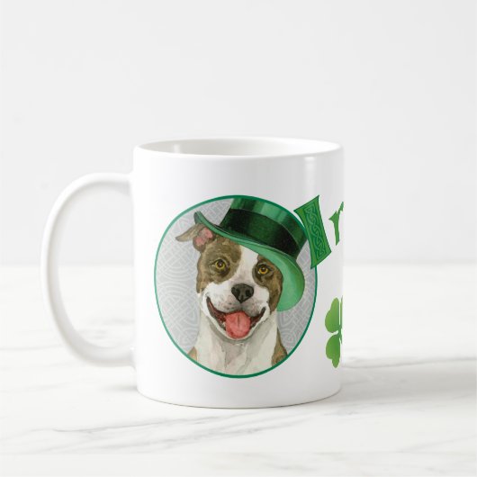 St. Patrick's Day Pit Bull Koffiemok (Links)