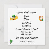 St. Patrick's Day Pizza Party Uitnodiging (Achterkant)