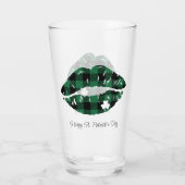 St. Patrick's Day Plaid Lips Glas (Achterkant)