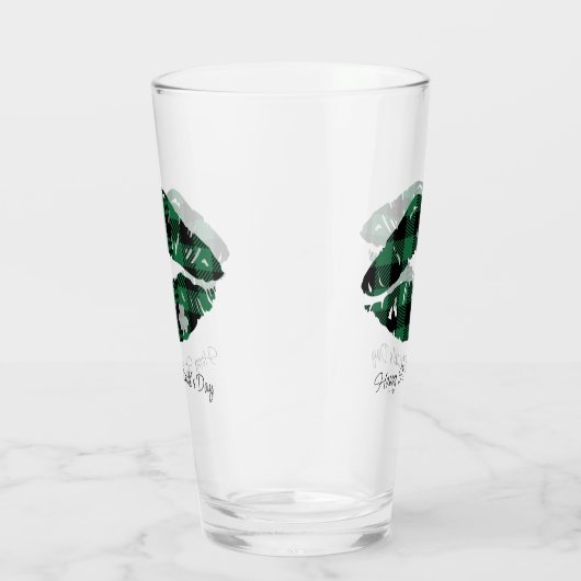 St. Patrick's Day Plaid Lips Glas (Rechts)
