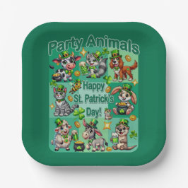 St. Patrick's Day Plezier en Schattige "Feestbeest Papieren Bordje