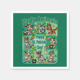 St. Patrick's Day Plezier en Schattige "Feestbeest Servet