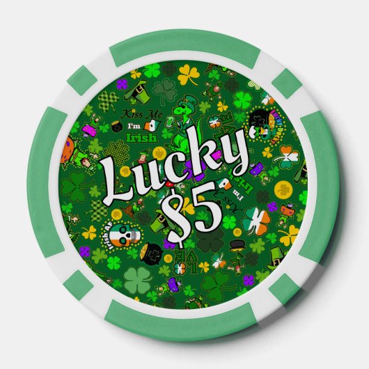 St. Patrick's Day Poker Spel Good Lucky Charms Chips (Achterkant)