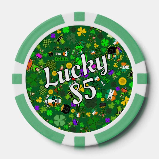 St. Patrick's Day Poker Spel Good Lucky Charms Chips (Voorkant)