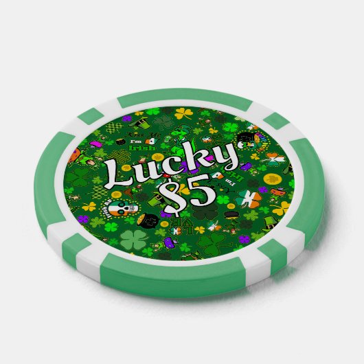 St. Patrick's Day Poker Spel Good Lucky Charms Poker Chips (Enkel)