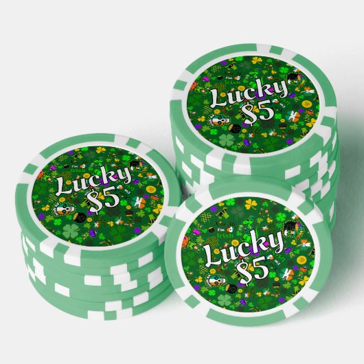 St. Patrick's Day Poker Spel Good Lucky Charms Poker Chips (Opstapeling)