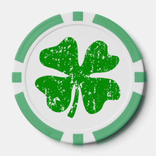 St Patricks Day-pokerchips   Groene shamrock Poker Chips