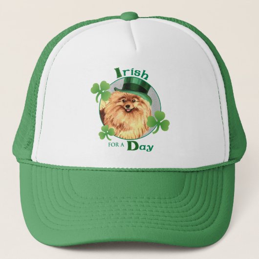St. Patrick's Day Pommeren Trucker Pet (Voorkant)