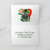 St Patrick's Day Poodle Kaart (Binnen)