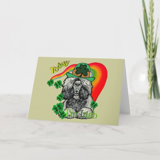 St Patrick's Day Poodle Kaart (Voorkant)