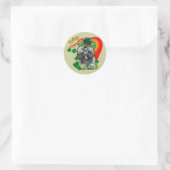 St Patrick's Day Poodle Ronde Sticker (Tas)