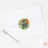 St Patrick's Day Poodle Ronde Sticker (Envelop)