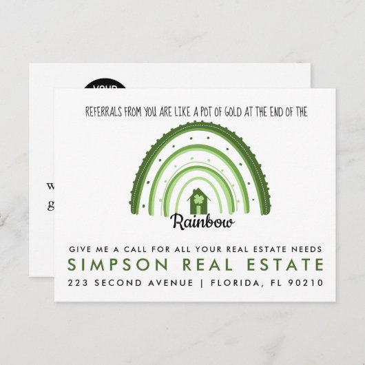 St Patricks Day Pop-by-onroerend goed Aankondigingskaart (Voorkant / Achterkant)