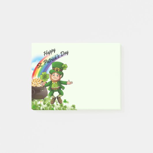 St. Patrick's Day Post-it Notes Leprechaun Rainbow (Voorkant)
