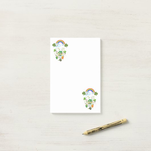 St. Patrick's Day Post-it-notities Regenboog Post-it® Notes (Op bureau)