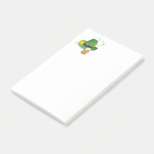 St. Patrick's Day Post-it-notities Shamrock Bier Post-it® Notes (Schuin)