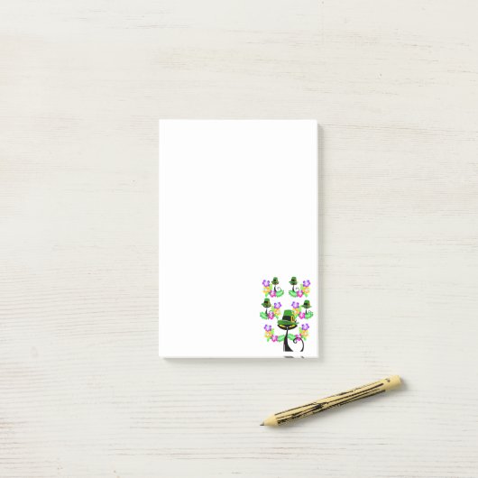 St. Patrick's Day Post the Notes Floral Cat (Op bureau)