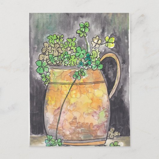 St. Patrick's Day Postcards with Shamrocks  Feestdagenkaart (Voorkant)