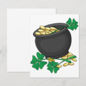 St. Patricks Day Pot met Goud en Geluks Schijnklav Kaart (Voorkant / Achterkant)