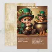 St Patrick's Day Pot of Gold Boy Leprechaun Party Kaart (Voorkant / Achterkant)