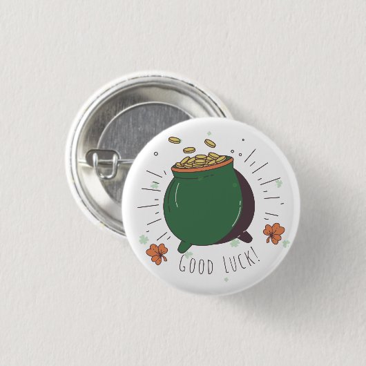 St. Patrick's Day Pot of Gold Fun Succes Button (Voorkant /achterkant)