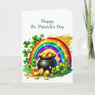 St Patrick's Day Pot of Gold Illustration Feestdagen Kaart