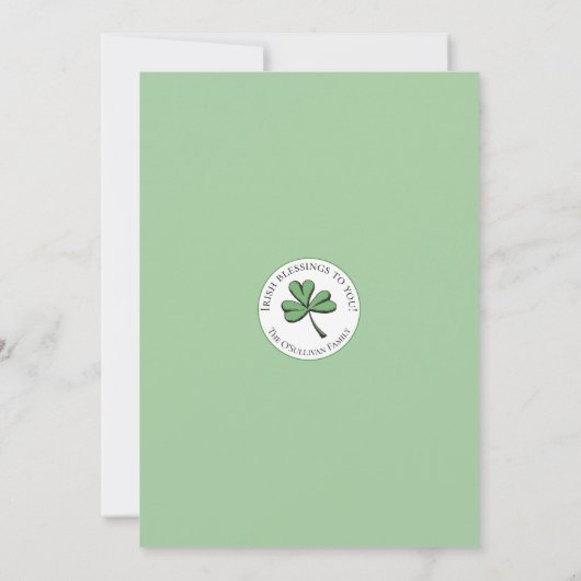 St Patricks Day Pot of Gold Lunch Kaart (Achterkant)