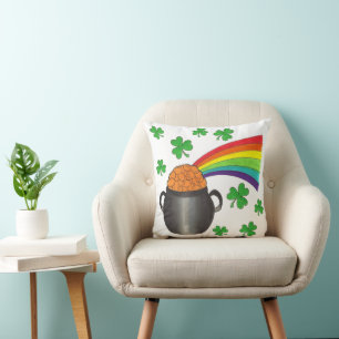 St. Patrick's Day Pot of Gold Rainbow Shamrock Kussen