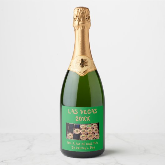 St. Patrick's Day Pot of Gold Vegas Bachelorette Sparkling Wijnetiket (Voorkant)