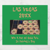 St. Patrick's Day Pot Of Gold Vegas Meidenavond Sparkling Wijnetiket (Enkel label)