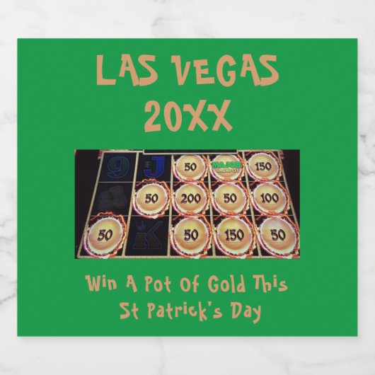 St. Patrick's Day Pot Of Gold Vegas vrijgezellenfe Sparkling Wijnetiket (Enkel label)